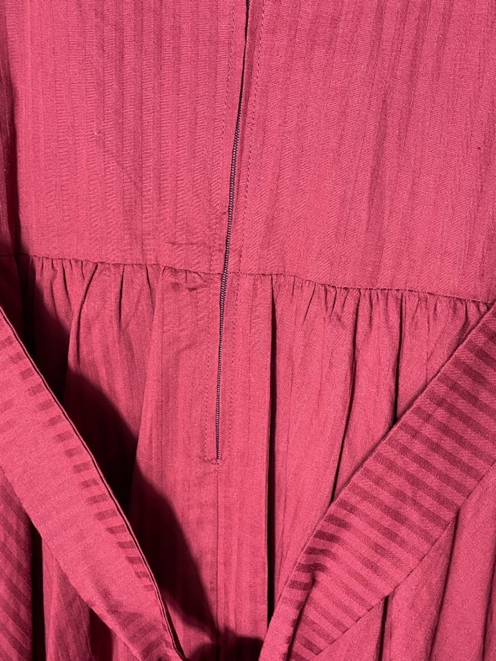 NWOT HT XL dark red Lolita dress with stripes black accents &pockets - Picture 8 of 9